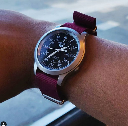 seiko snk809 nato rood
