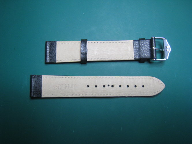 20mm zwart leer XL