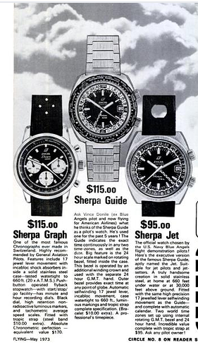 Enicar Sherpa adverts Flying Magazine 1973